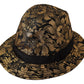 Elegant Gold-Threaded Black Bucket Hat