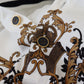 White Gold Baroque Print Cotton Polo T-Shirt
