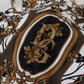 White Gold Baroque Print Cotton Polo T-Shirt