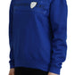 Chic Blue Printed Long Sleeve Pullover Sweater