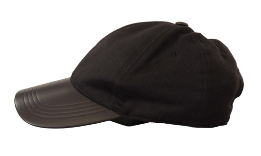 Elegant Cashmere-Leather Baseball Hat