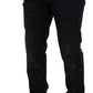 Black Washed Cotton Tattered Denim Jeans