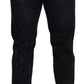 Black Washed Cotton Tattered Denim Jeans