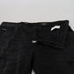 Black Washed Cotton Tattered Denim Jeans