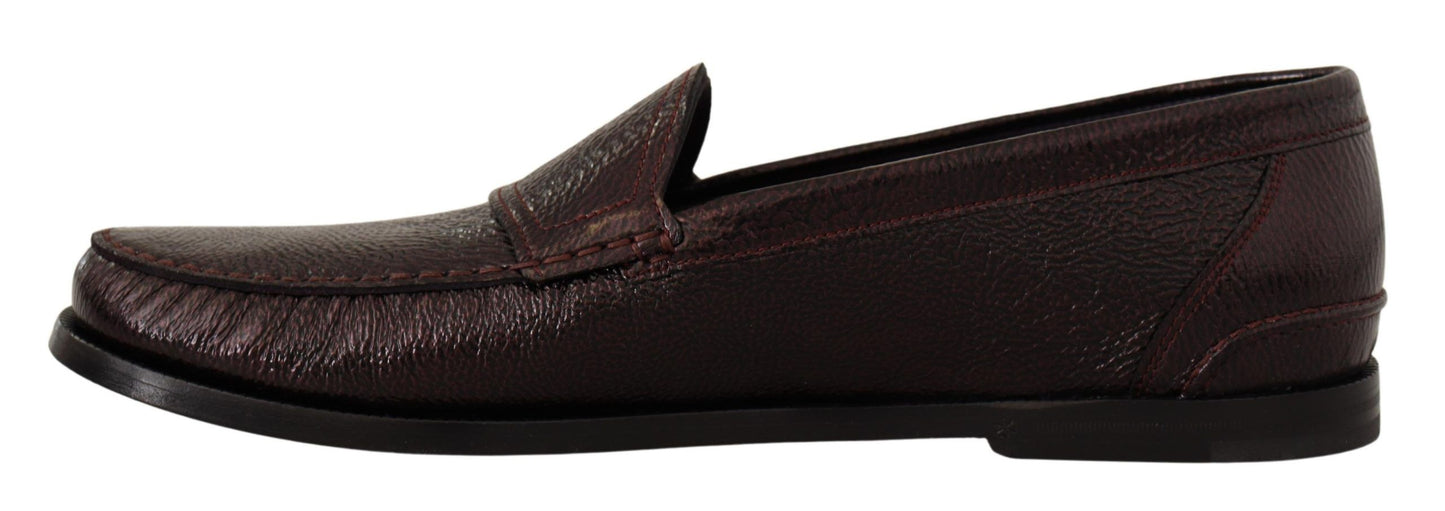 Elegant Bordeaux Leather Loafers