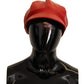 Chic Red Leather Cabbie Cap