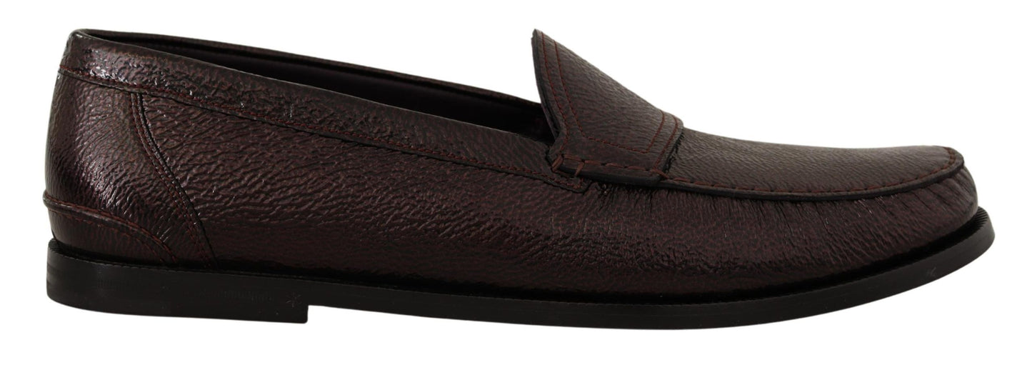 Elegant Bordeaux Leather Loafers