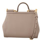 Elegant Beige Sicily Medium Leather Bag