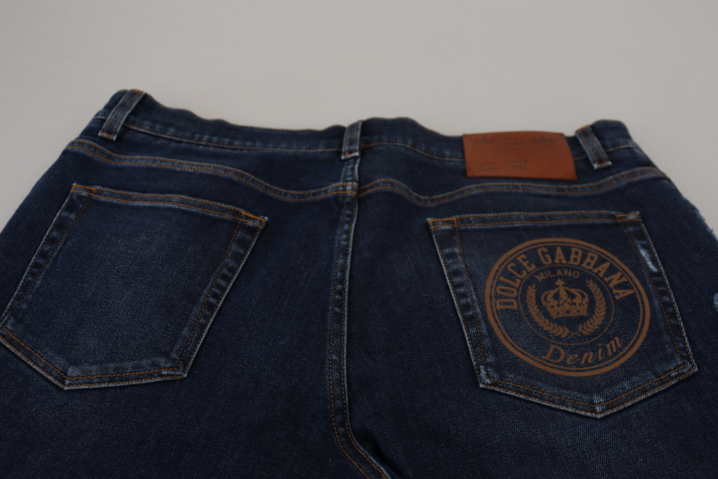 Chic Blue Washed Denim Pants