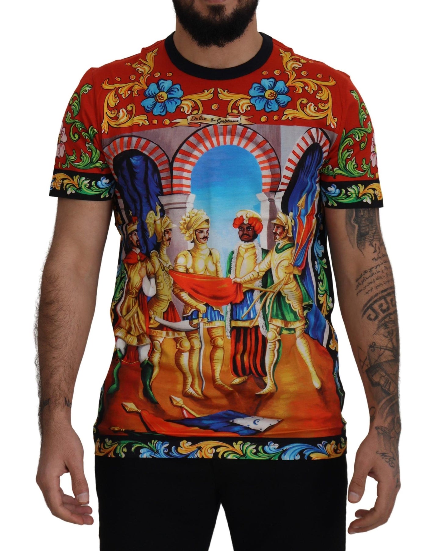 Multicolor Majolica Print Crewneck Tee