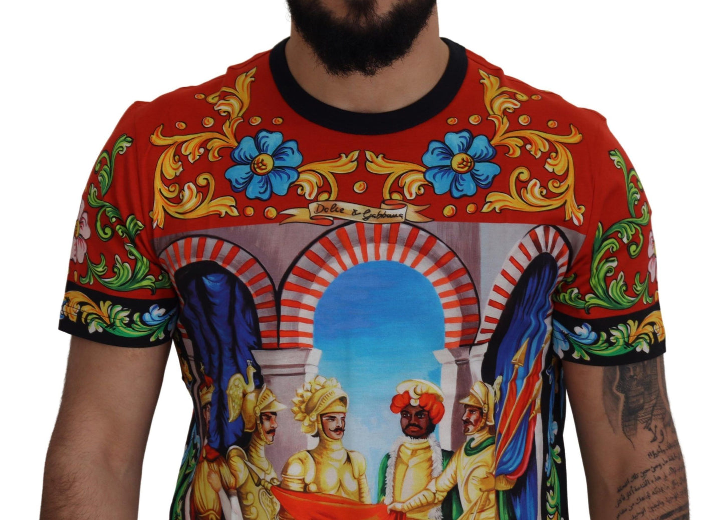 Multicolor Majolica Print Crewneck Tee