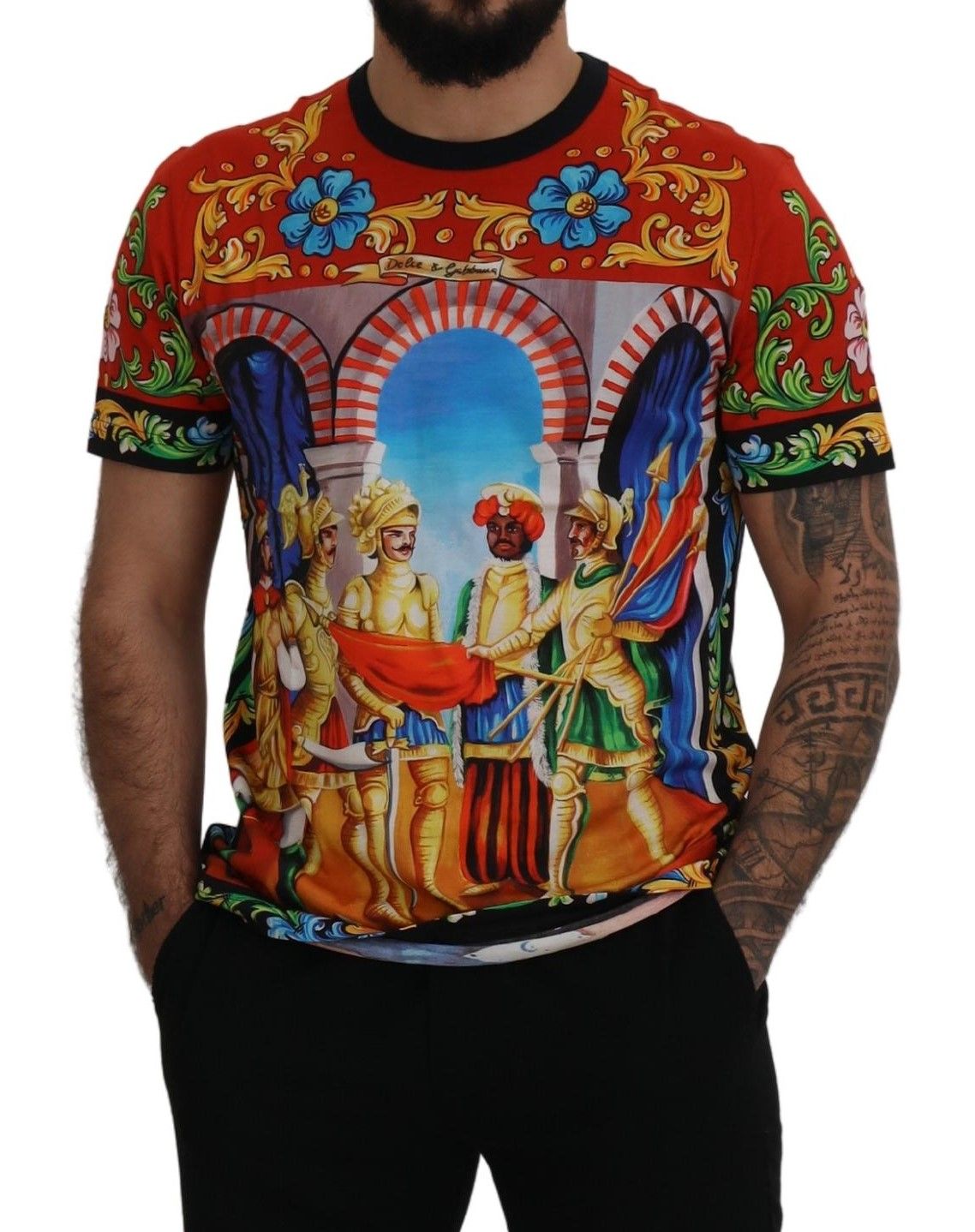 Multicolor Majolica Print Crewneck Tee