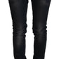 Sleek Black Washed Low Waist Skinny Jeans