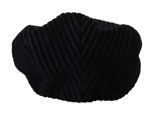 Chic Black Corduroy Newsboy Cap