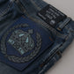 Elegant Slim-Fit Denim Pants in Blue Washed