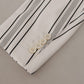 Elegant Striped Cotton Blend Blazer