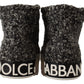 Chic Black Wool-Cotton High Top Sneakers