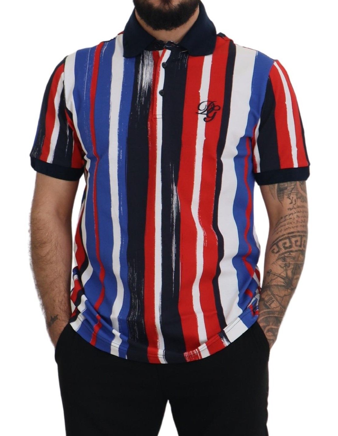 Multicolor Cotton Polo Top T-shirt