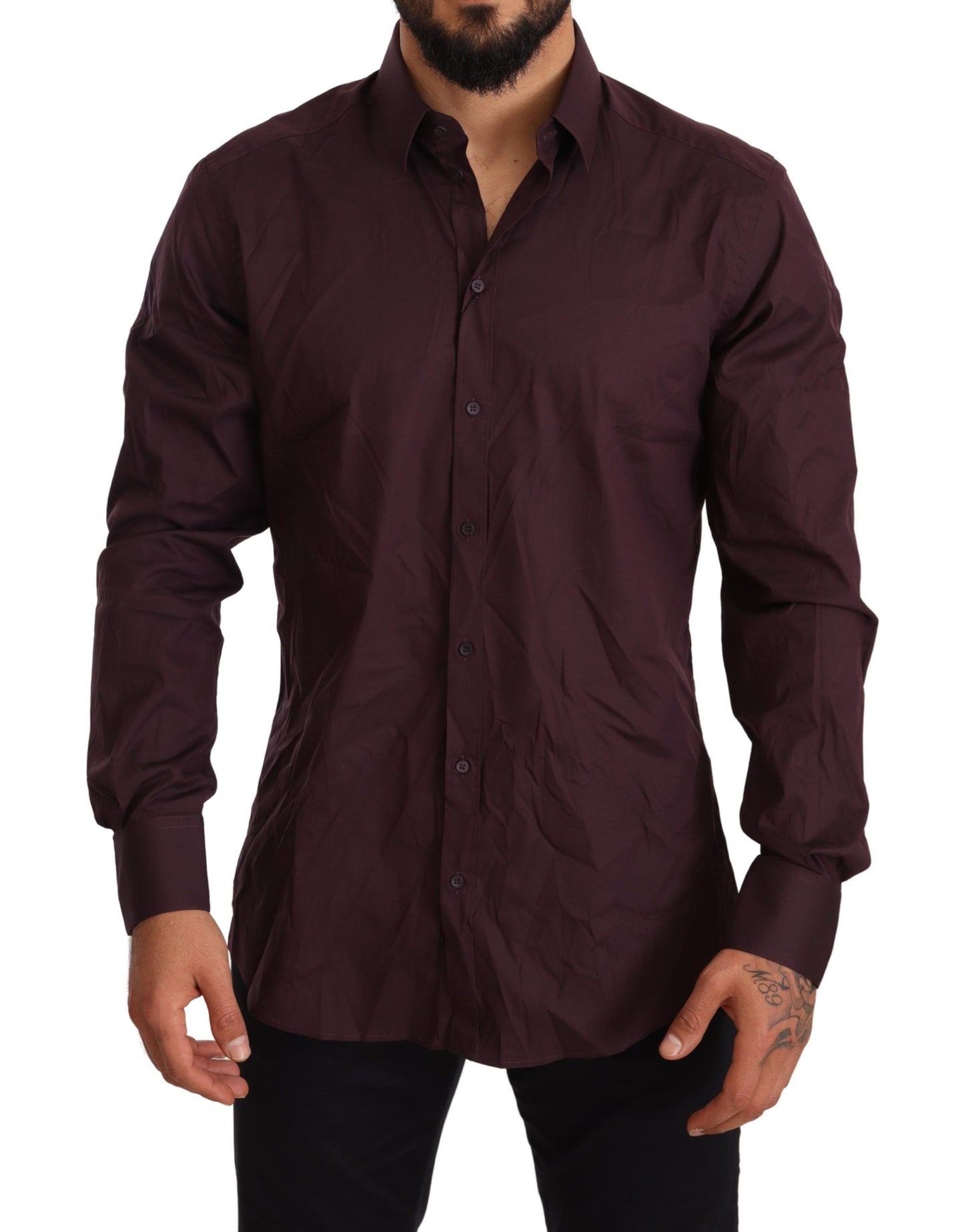 Elegant Purple Slim Fit Dress Shirt