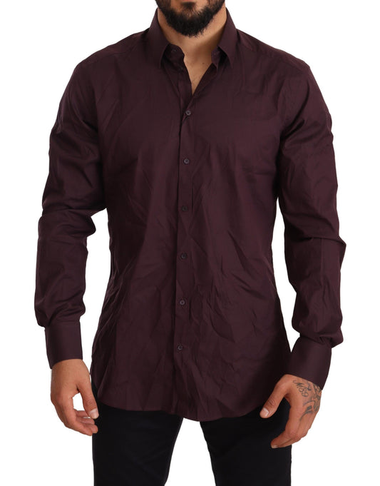 Elegant Purple Slim Fit Dress Shirt