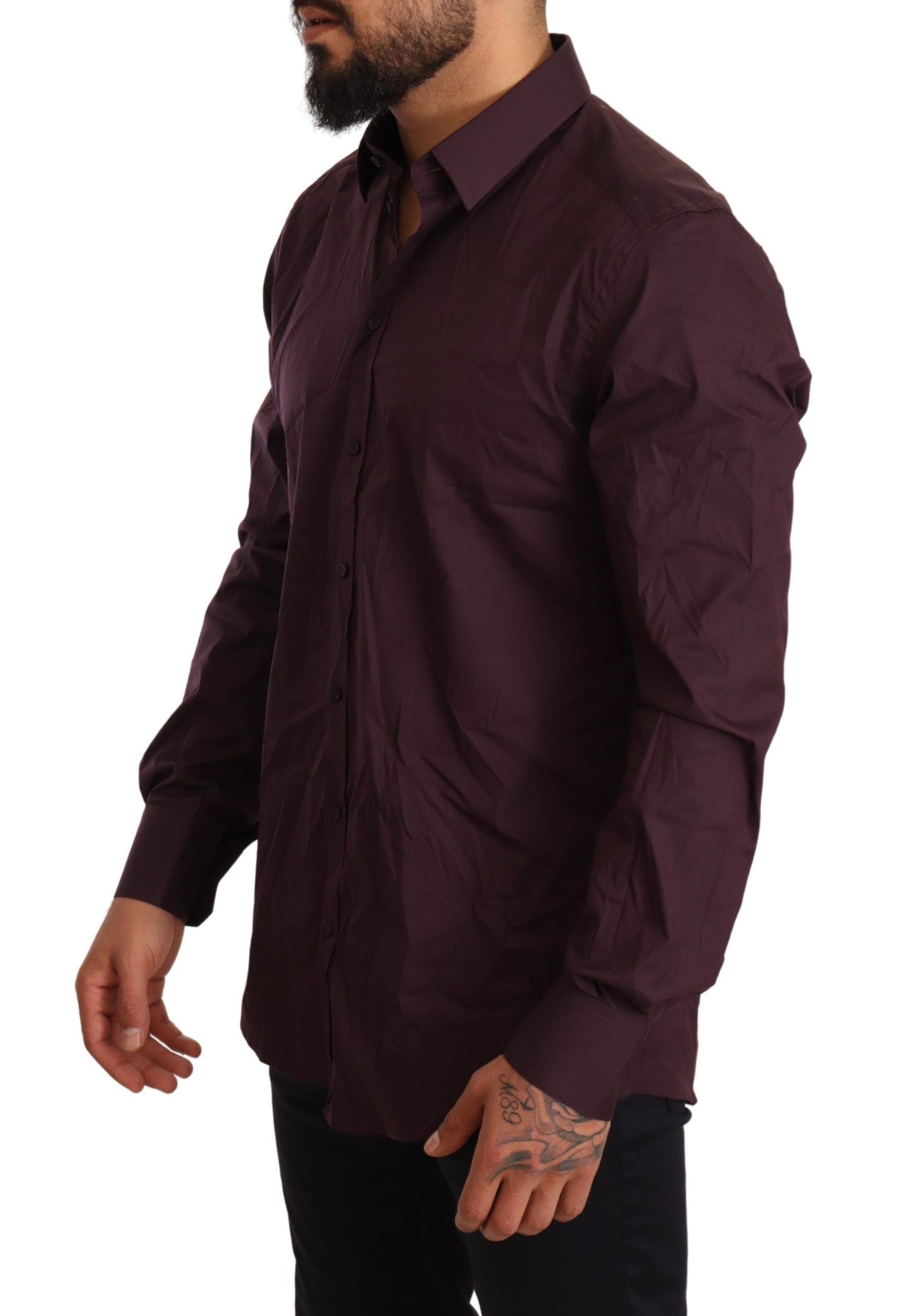 Elegant Purple Slim Fit Dress Shirt