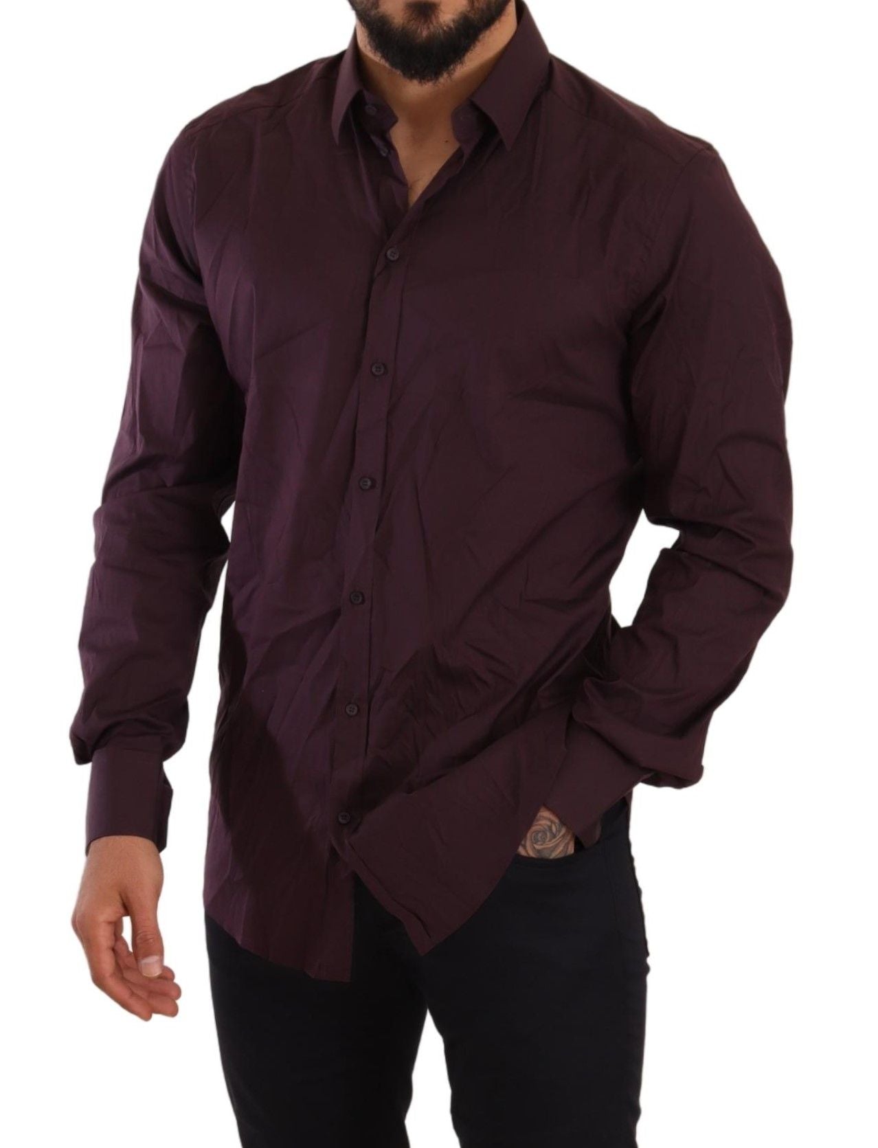 Elegant Purple Slim Fit Dress Shirt