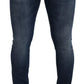 Chic Blue Washed Denim Pants for Men