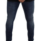 Chic Blue Washed Denim Pants for Men