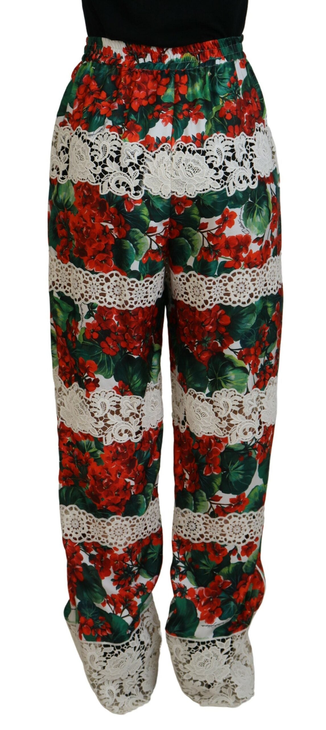 Elegant High Waist Floral Pants