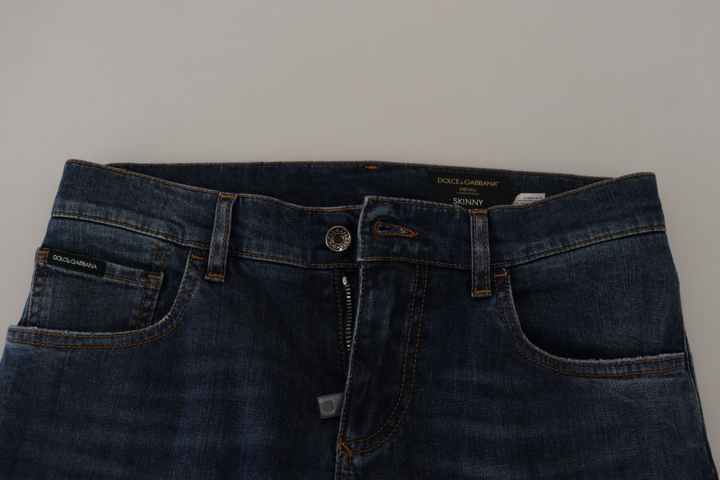 Chic Blue Washed Denim Pants for Men