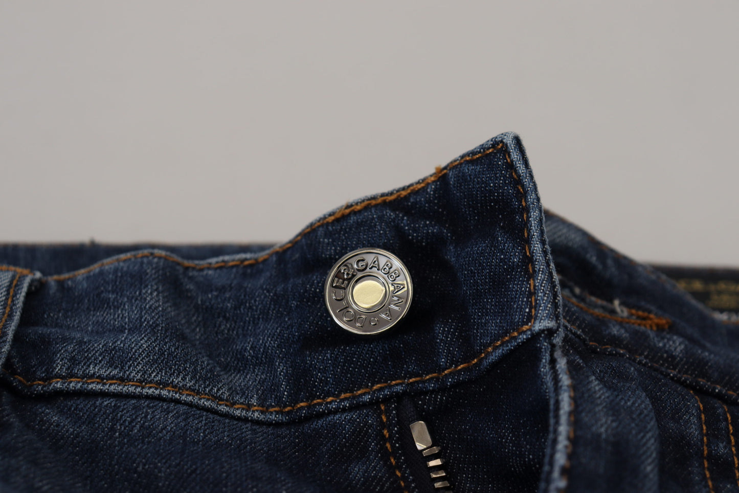 Chic Blue Washed Denim Pants for Men