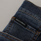 Chic Blue Washed Denim Pants for Men