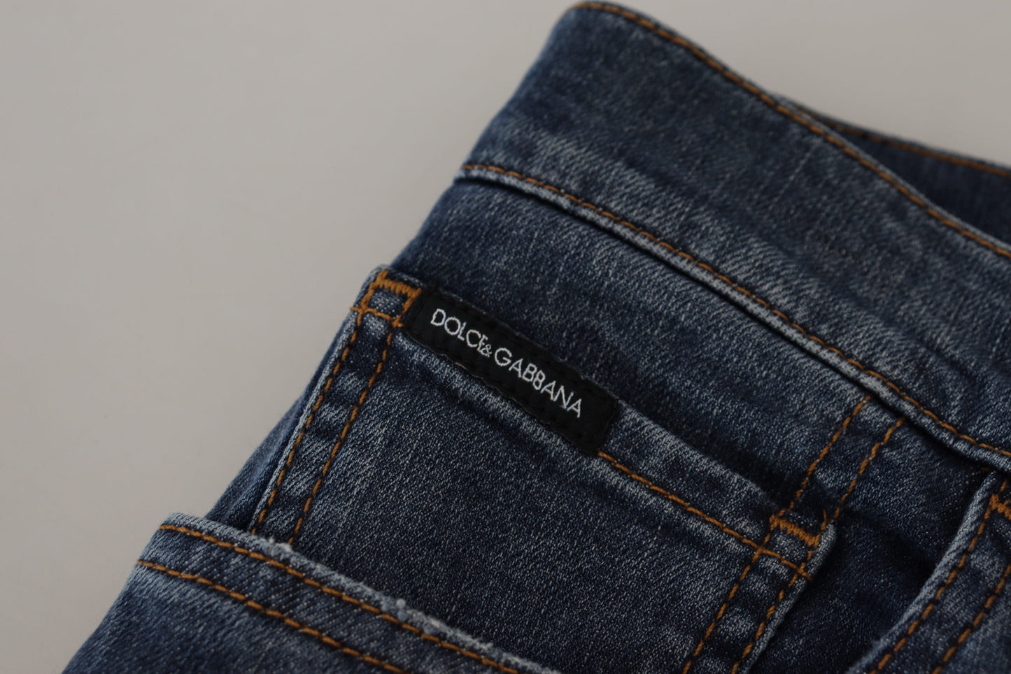 Chic Blue Washed Denim Pants for Men