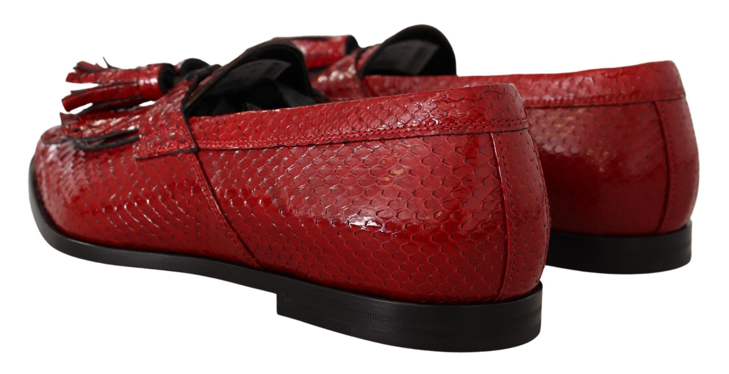 Red Exotic Leather Formal Slide Shoes