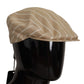 Elegant Striped Cotton Silk Newsboy Hat