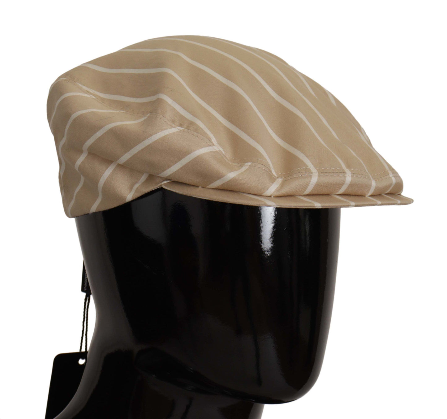 Elegant Striped Cotton Silk Newsboy Hat