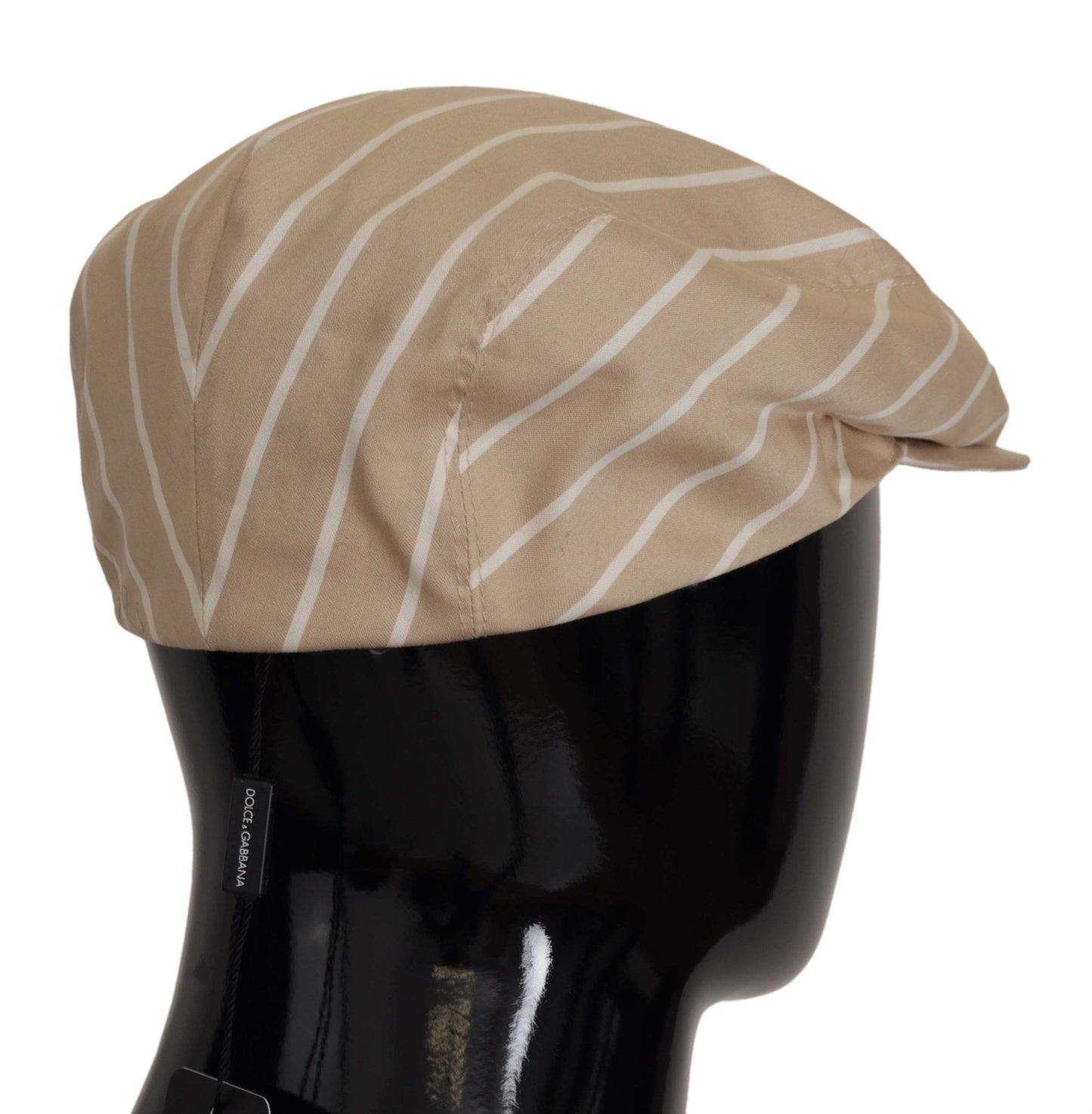 Elegant Striped Cotton Silk Newsboy Hat