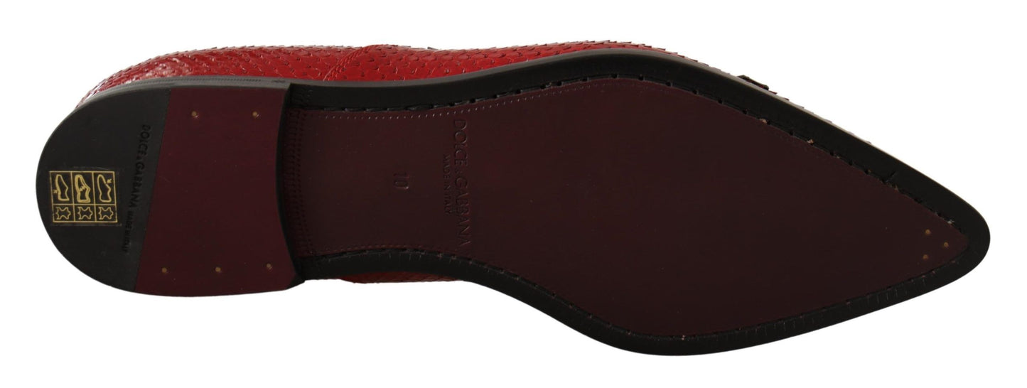 Red Exotic Leather Formal Slide Shoes