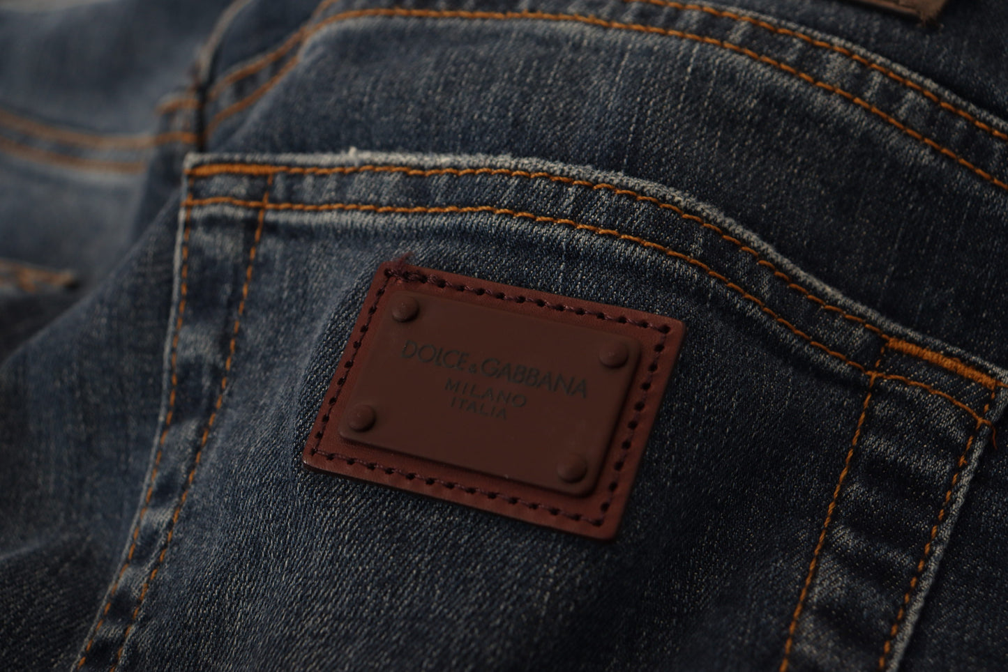 Chic Blue Washed Denim Pants for Men