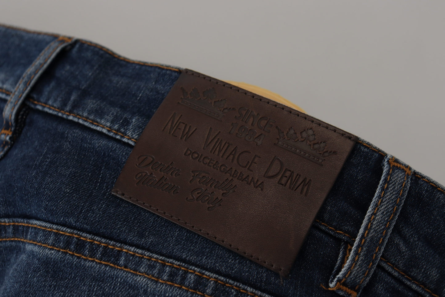 Chic Blue Washed Denim Pants for Men