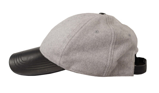 Elegant Cashmere-Leather Baseball Hat