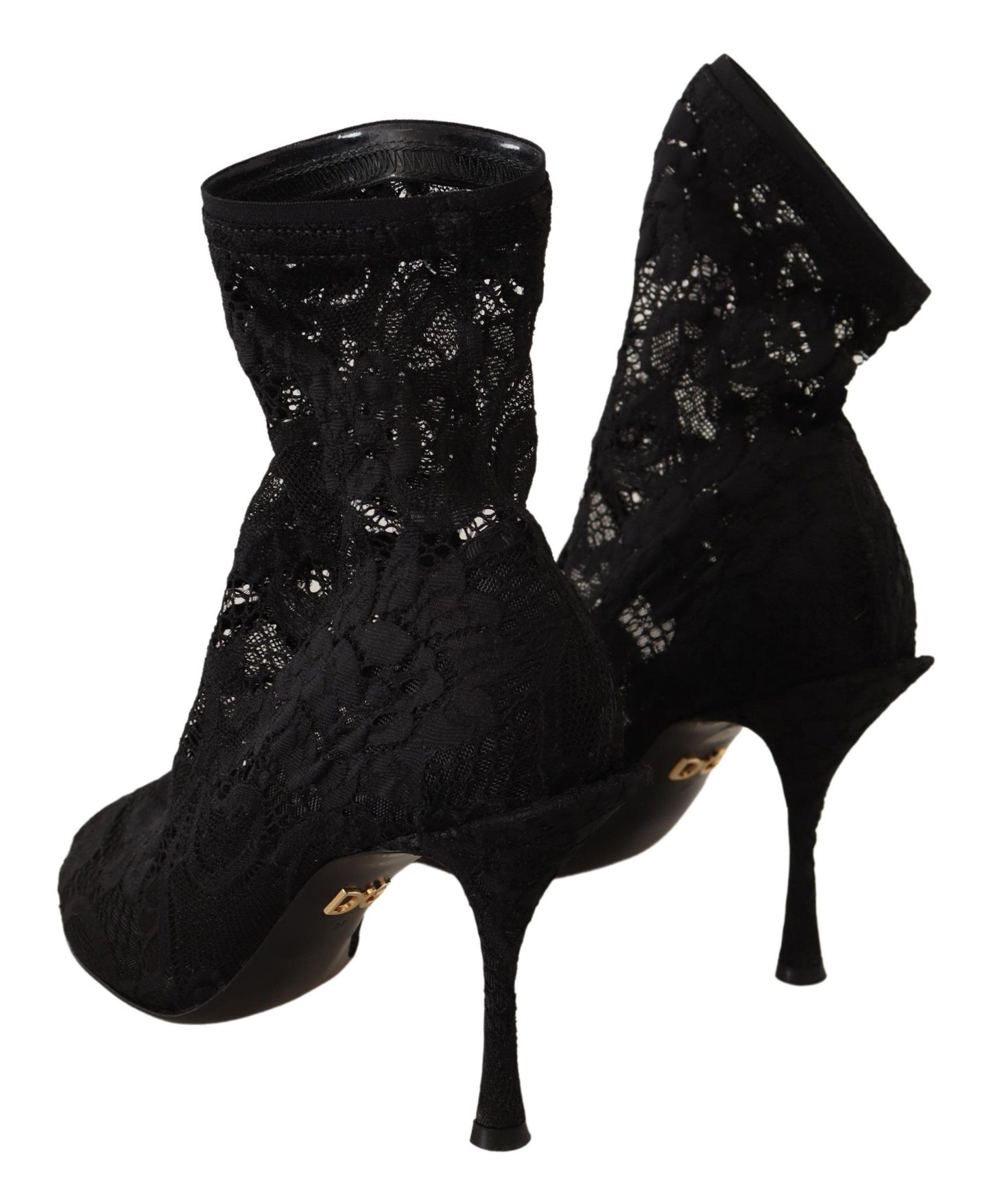 Elegant Floral Lace Ankle Boot Heels