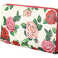 Elegant Continental Leather Wallet with Rose Design