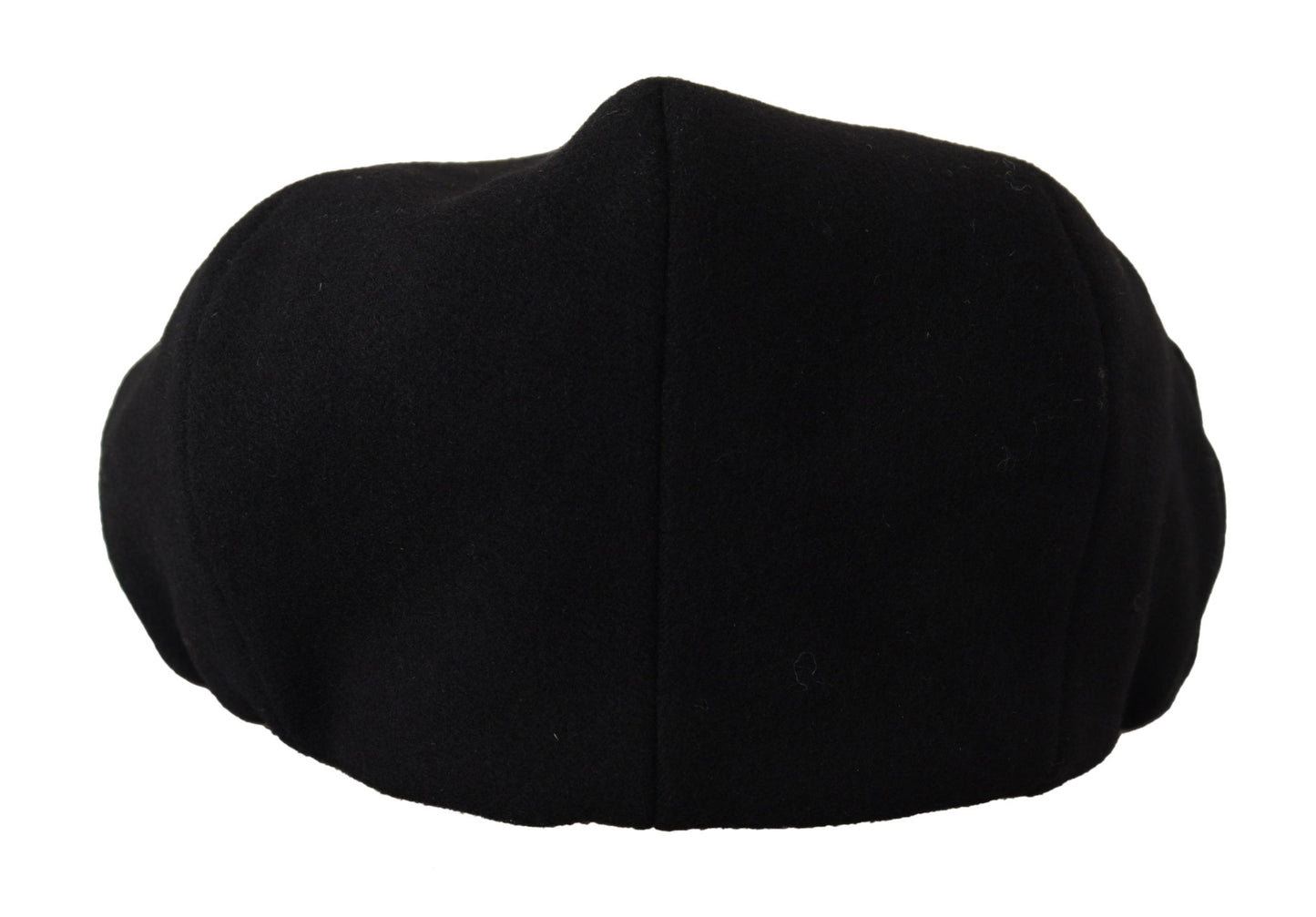 Elegant Black Newsboy Cap in Virgin Wool Blend