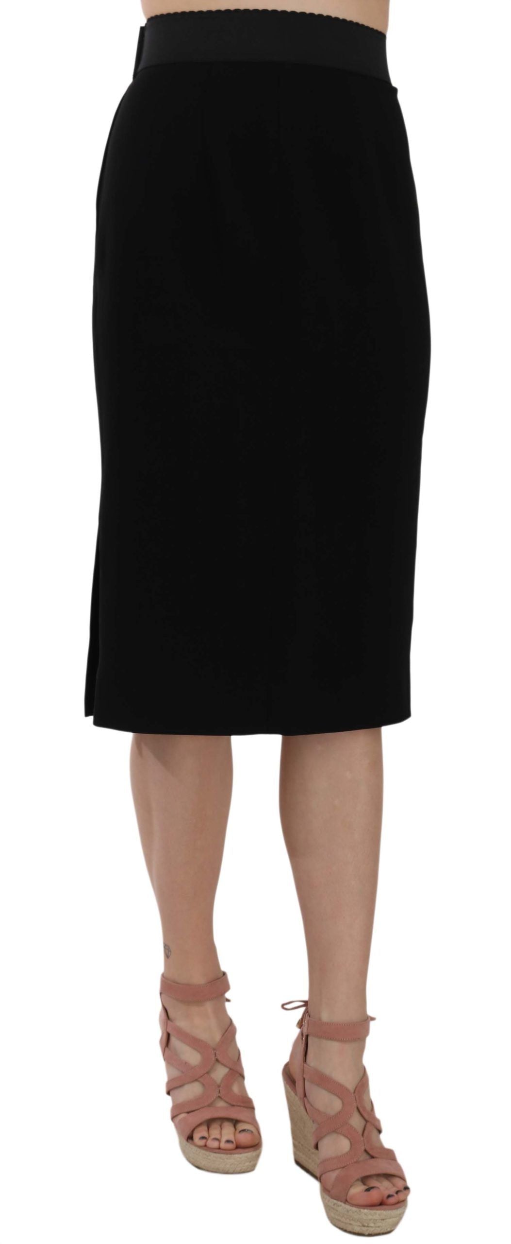 Elegant High Waist Pencil Skirt in Black