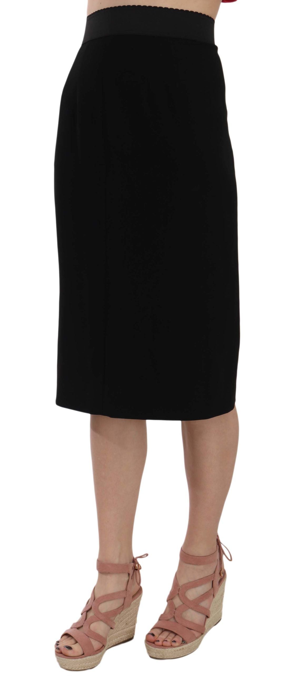 Elegant High Waist Pencil Skirt in Black