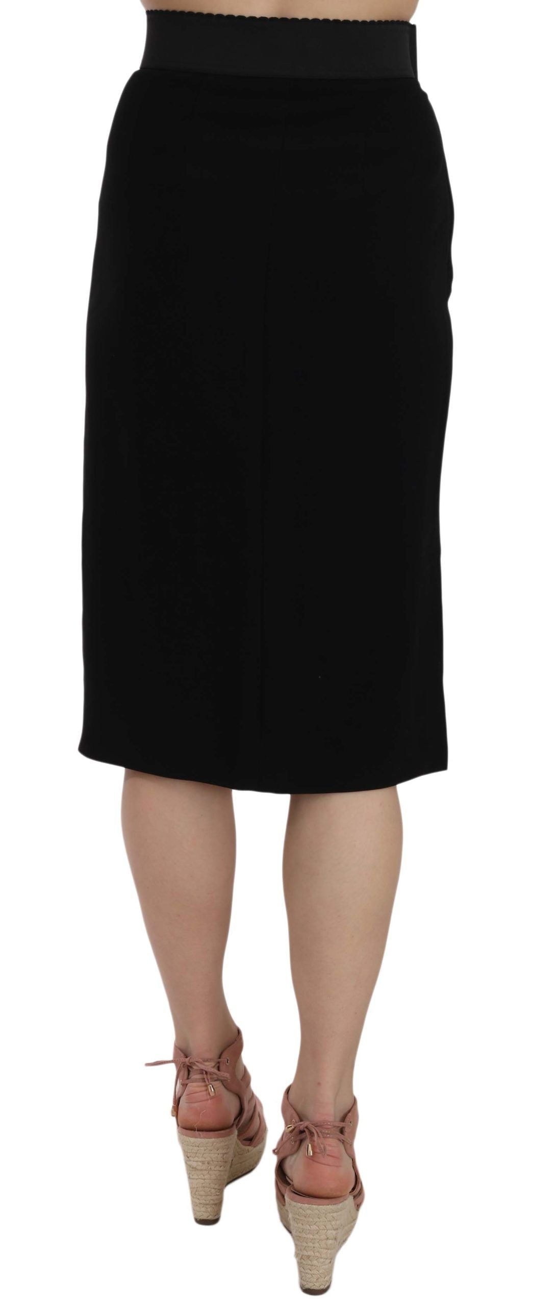 Elegant High Waist Pencil Skirt in Black