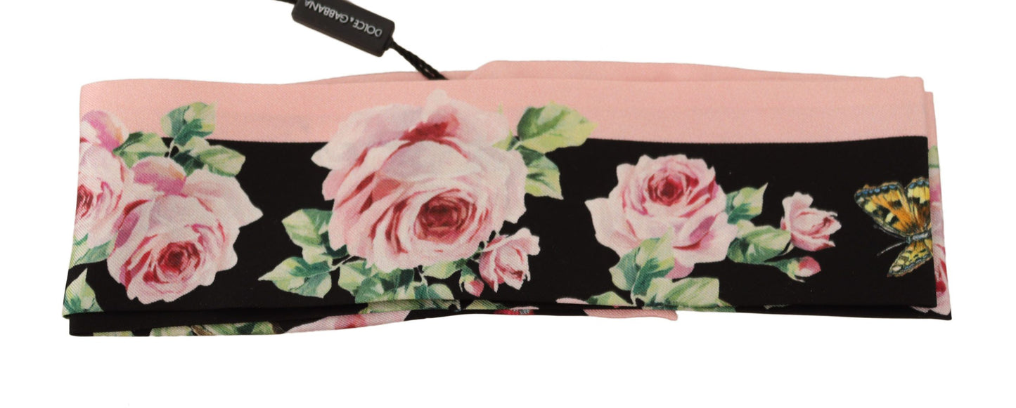 Elegant Floral Silk Bandeau Scarf