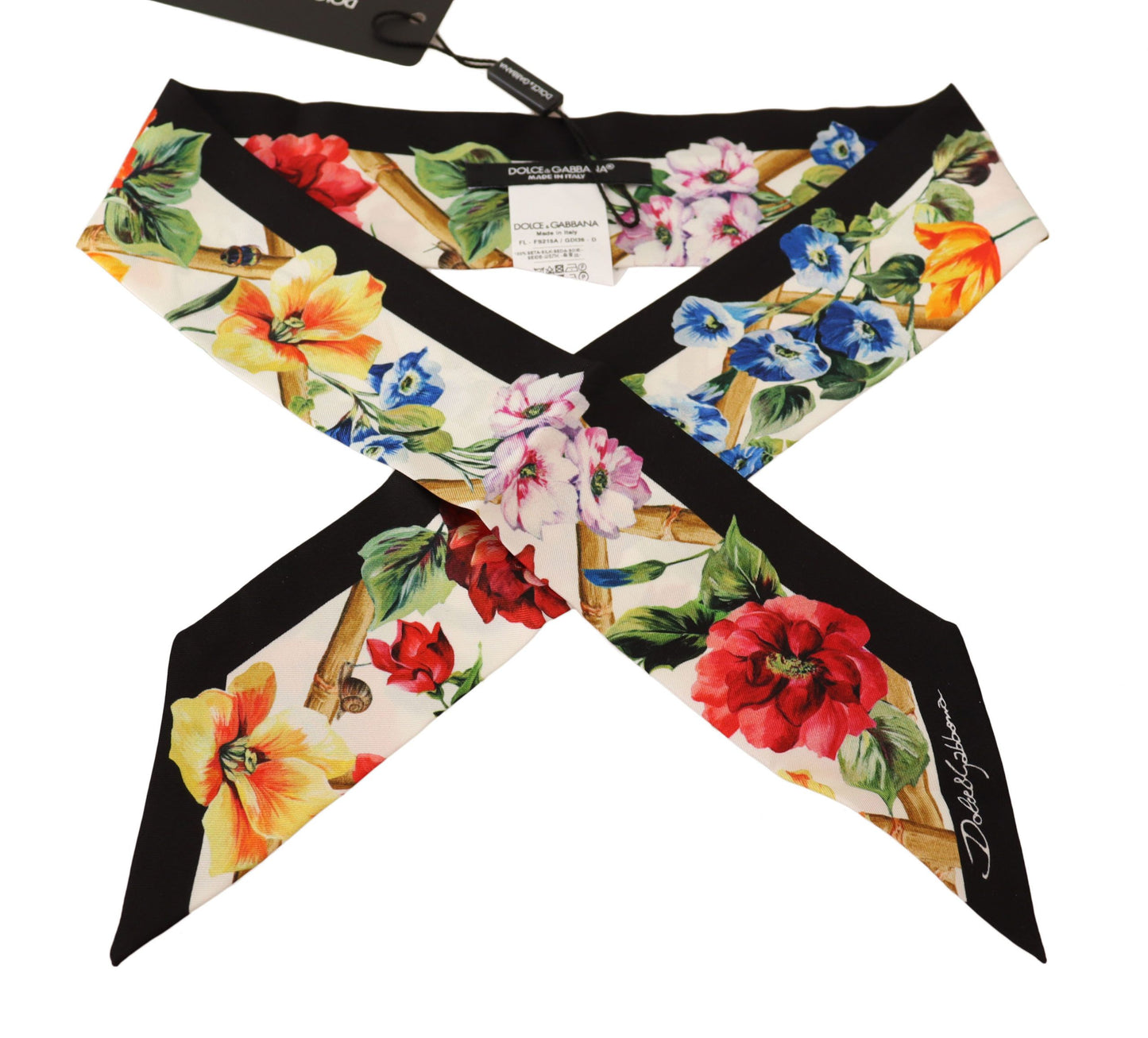 Floral Silk Bandeau Scarf - Elegance in Bloom