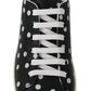 Black Leather Polka Dots Sneakers Shoes